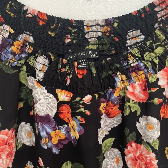 Sara Michelle Petite Sheer Floral Blouse Off the Shoulder Perfect Top for Spring - Picture 2 of 4